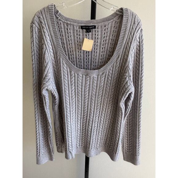 Boston Proper Gray Long Sleeve Sweater Size XL #45082 - Picture 1 of 3